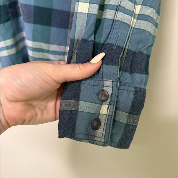 Free People Loveland Plaid Button Down Shirt in the color Winter Sea - Picture 6 of 8